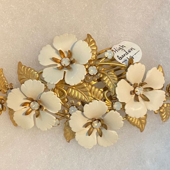 High Garden Paris White & Gold Hair Comb